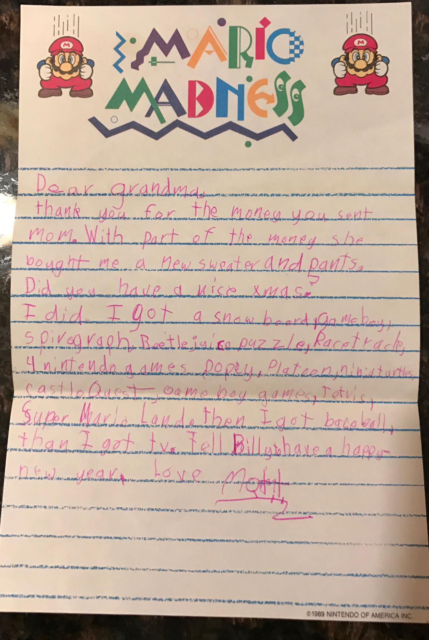 The 'absolutely beautiful' letter stirred up old memories for the