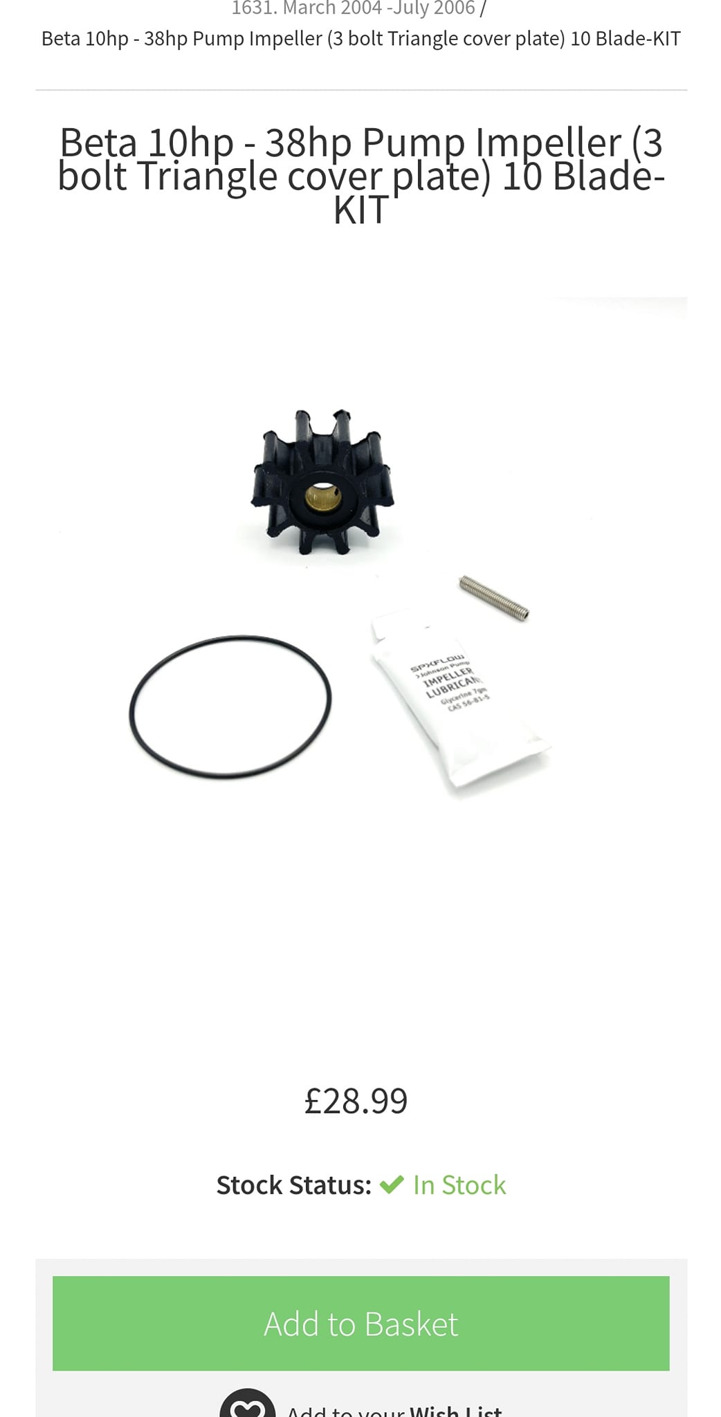 East Marine Impeller Kit – Replaces Oberdorfer 6593 & Onan 132-0316 For Pump 132-0277 / 202M-11