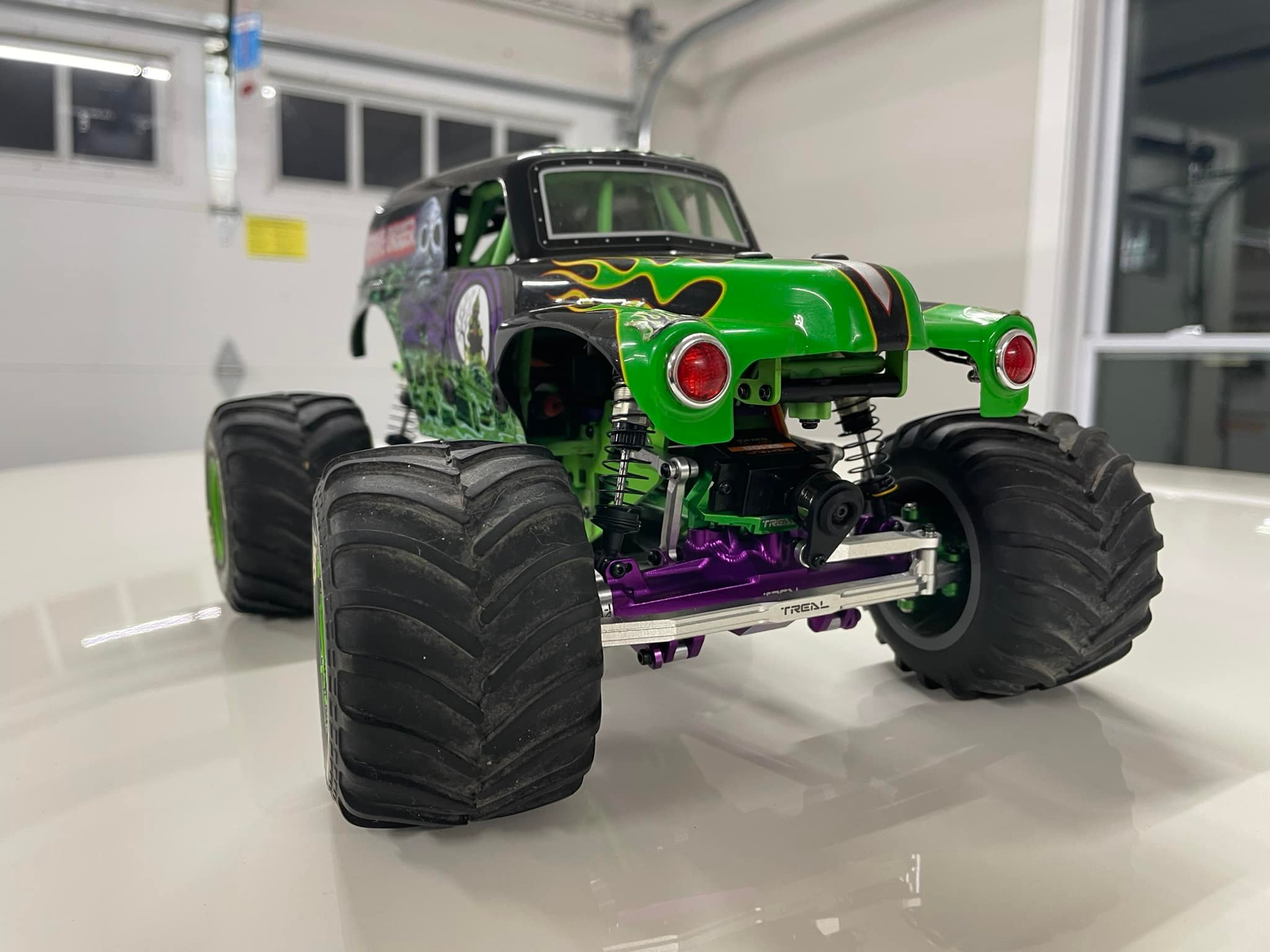 Dtm Racing Set Nocche Di Sterzo In Alluminio Treal Per Losi LMT - Verde, Upgrade Per Monster Truck 1/10 Quick Release Thrustmaster