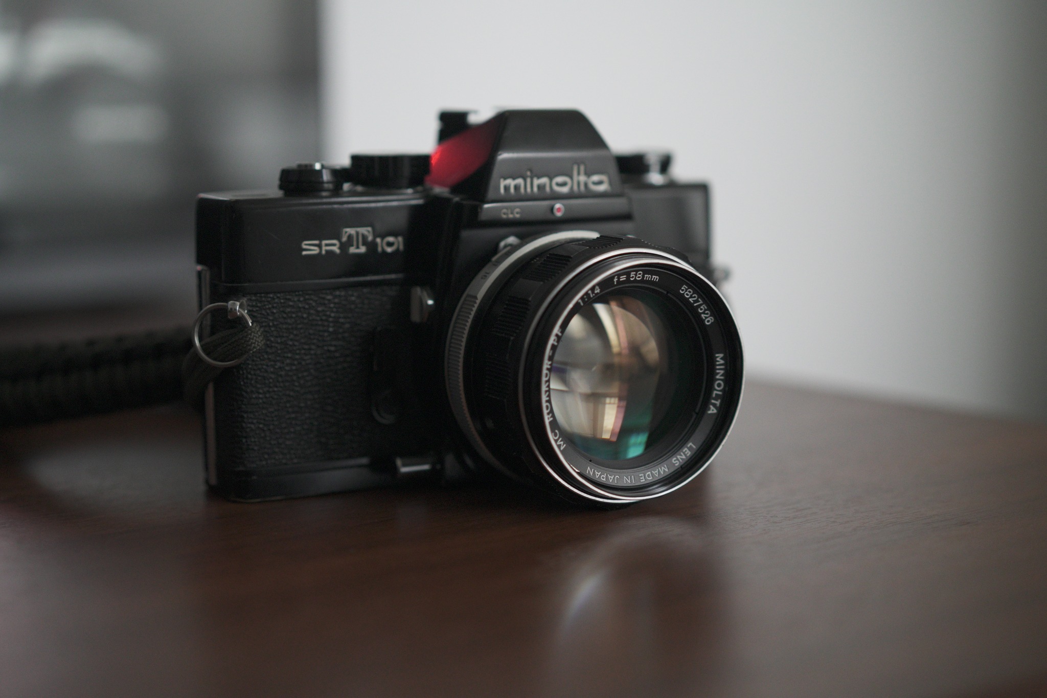 SRT 101 camera with MC Rokkor-PF 58mm 1.4 lens