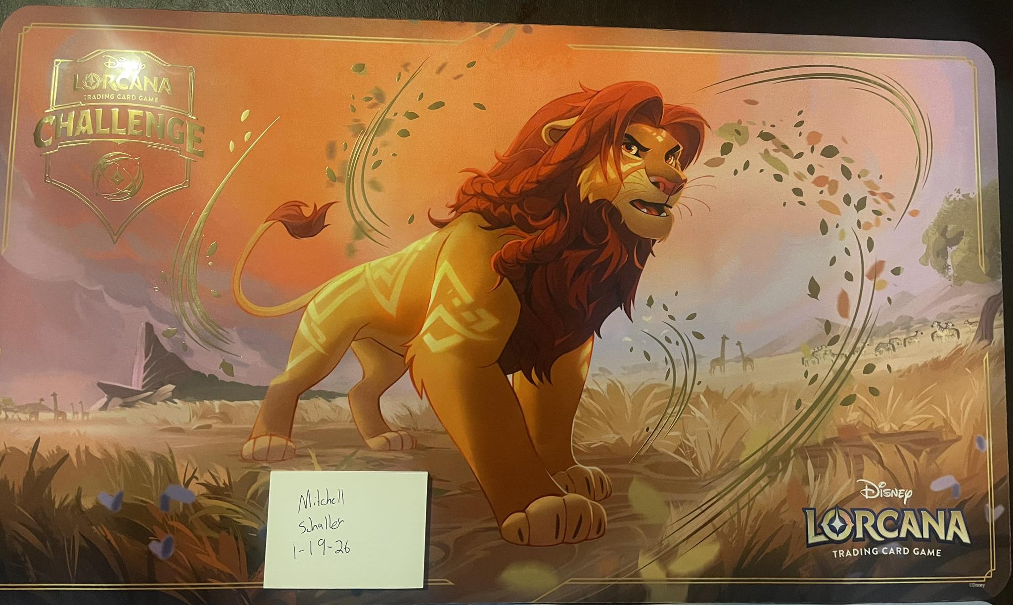 Simba foil challenge playmat for Lorcana TCG