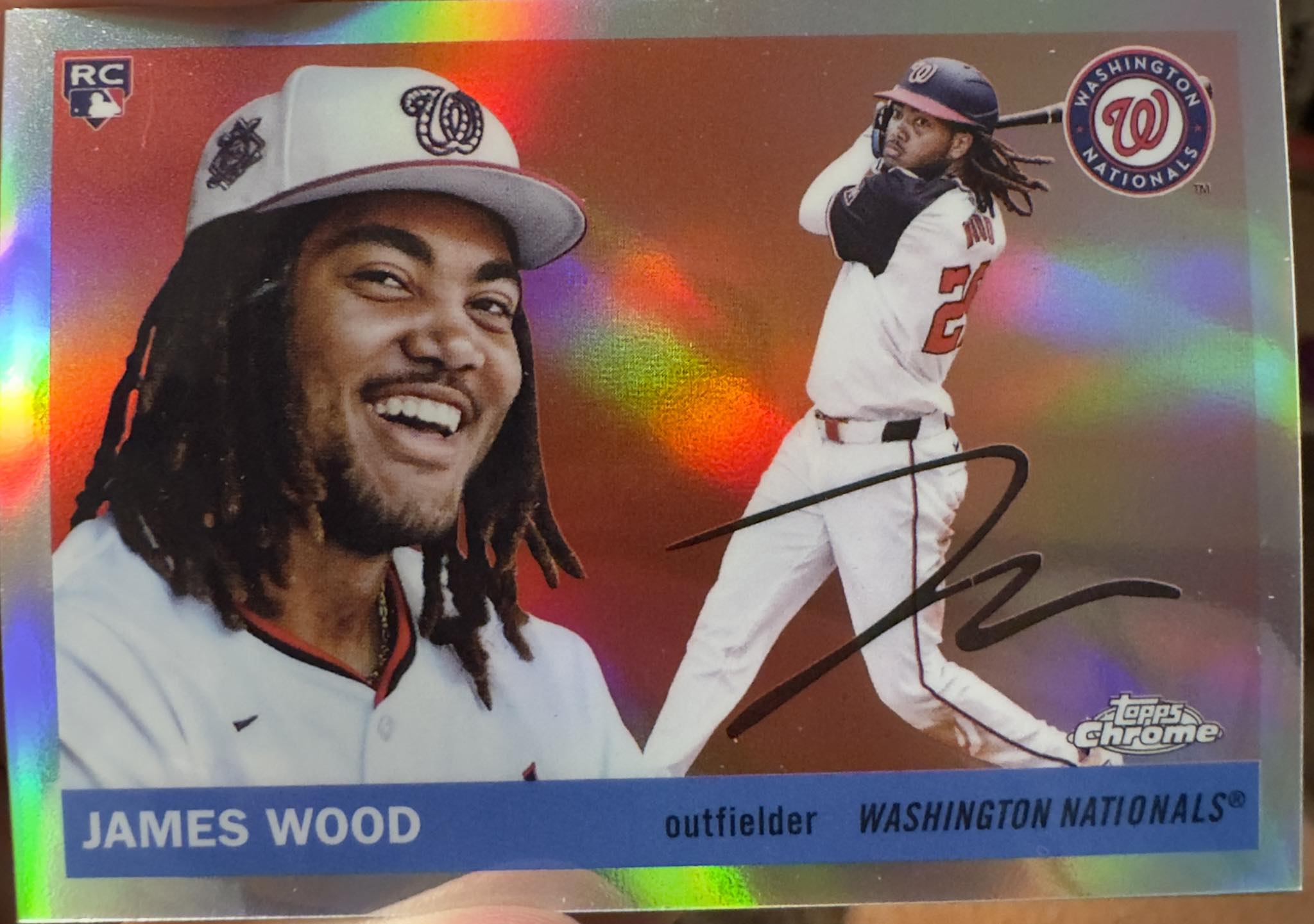 Chrome Platinum variation of Nationals James Wood RC ePPs card