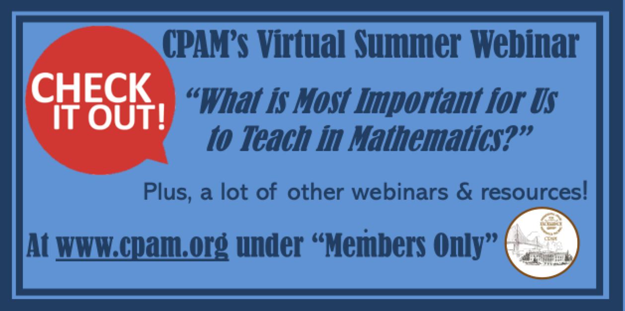 CPAM (Council of Presidential Awardees in Mathematics) | Facebook
