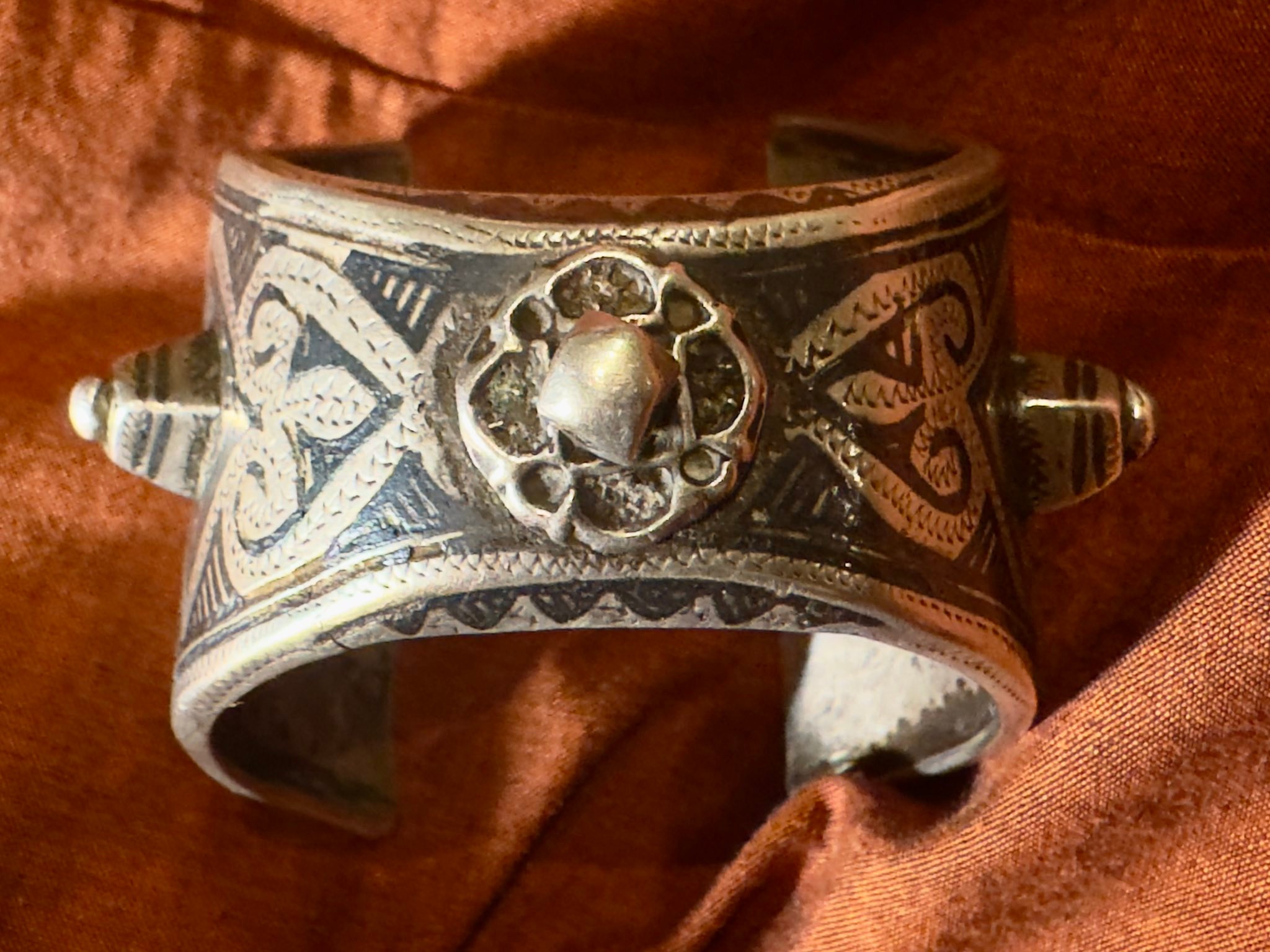 Bracelet Ethnic Amazigh Berbère Du Maroc - Cuivre Doré Ajustable - Neuf Sans Emballage