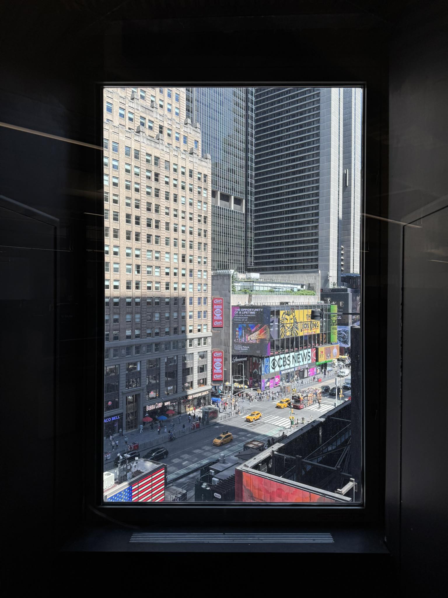 廃盤】Picture Glass Times Square 90x70cm 1990 Photo of Times Square from 4th Floor Office Window