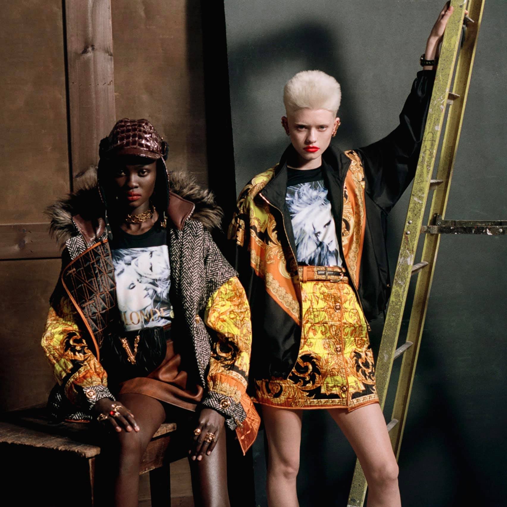 Gianni Versace's signature is embroidered onto Tie-Dye knits that