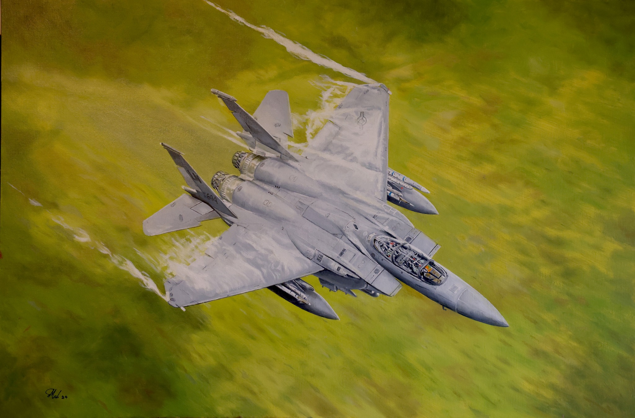 F15 strike eagle painting in oils