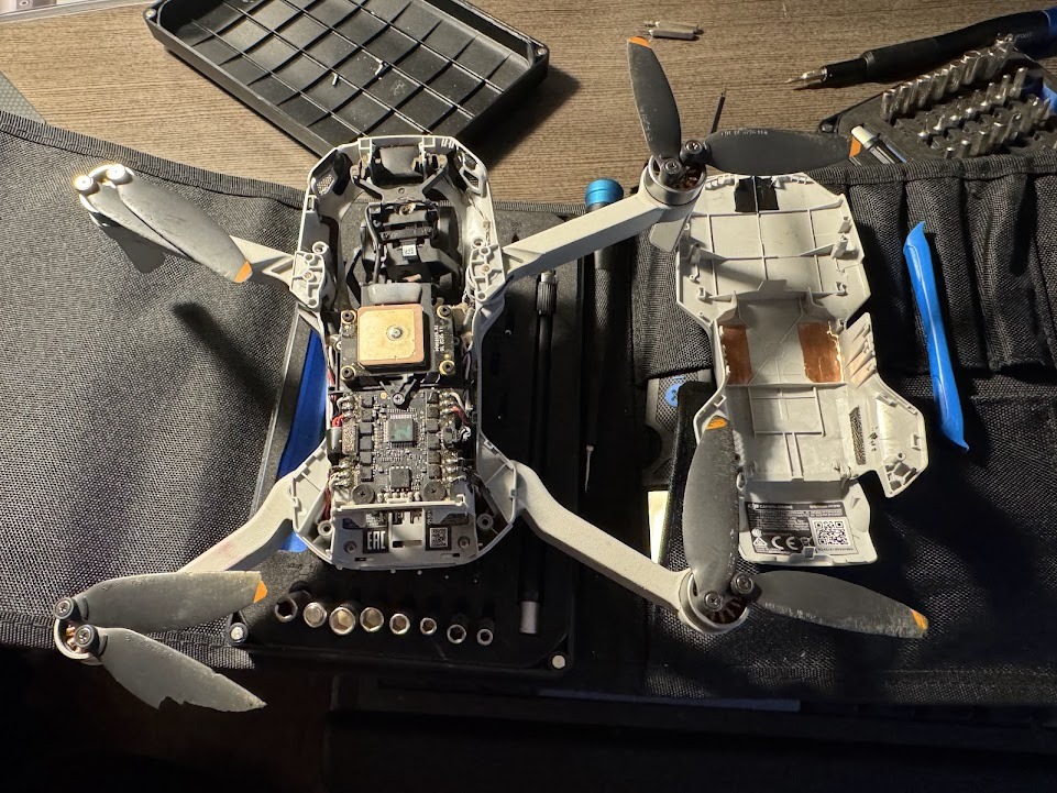 Repairing a DJI Mini 2 drone after a crash