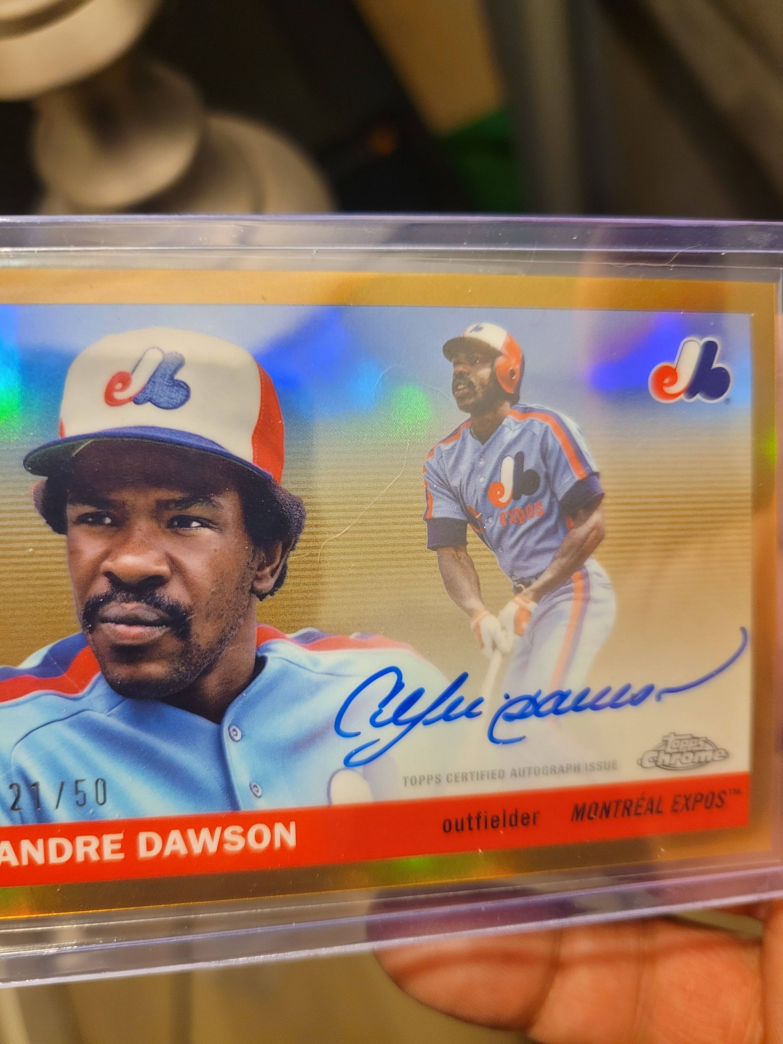 Topps Chrome Platinum blaster box with Andre Dawson auto