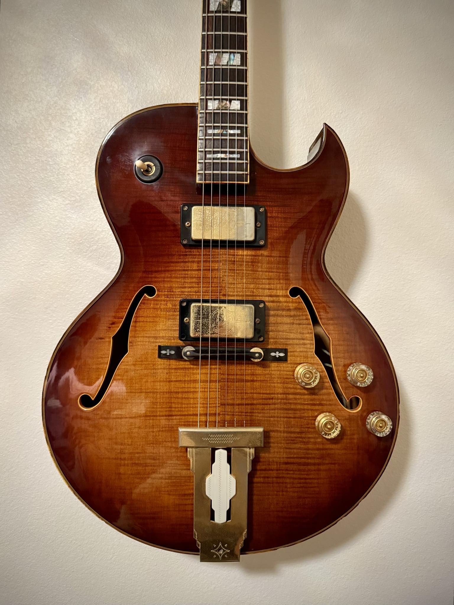 1976 2454 hollowbody Ibanez. Great playing guitar but it suffered