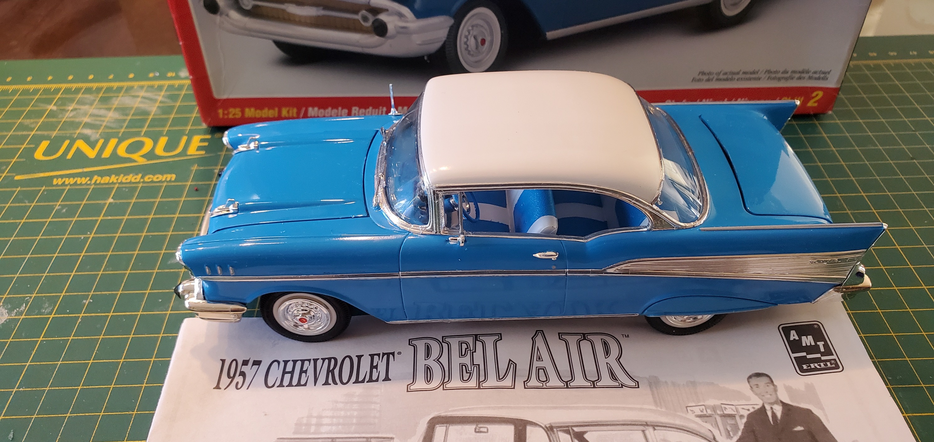 Detailed AMT 57 Chevy BelAir hardtop coupe model car