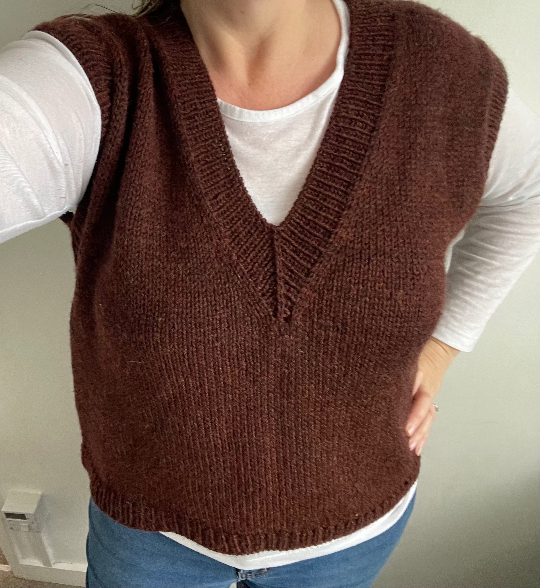 Weekend Slipover knit vest with Cascade 220 superwash