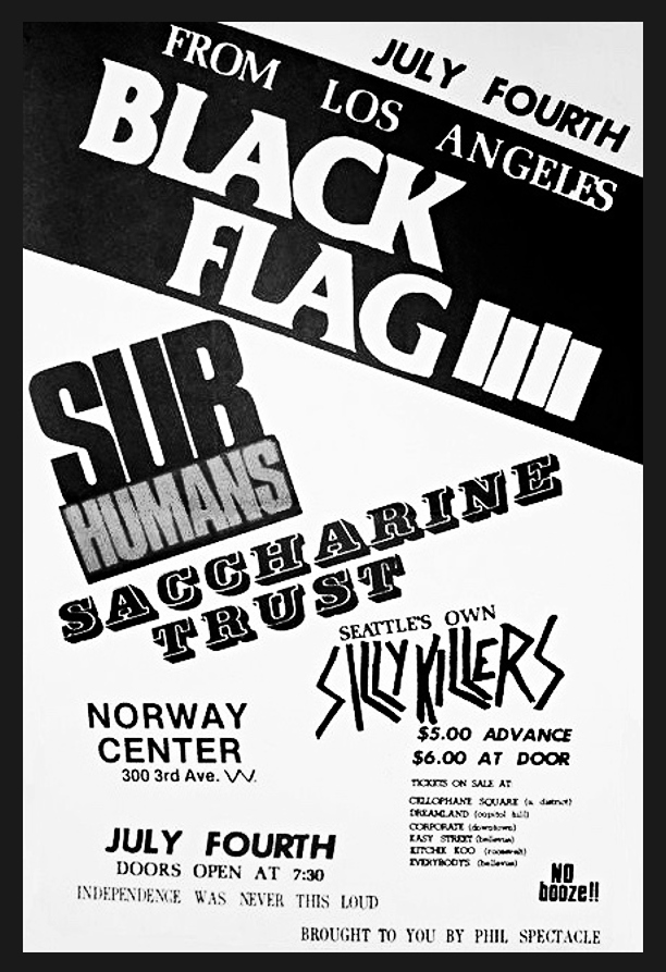 Black Flag concert at Norway Center in Seattle