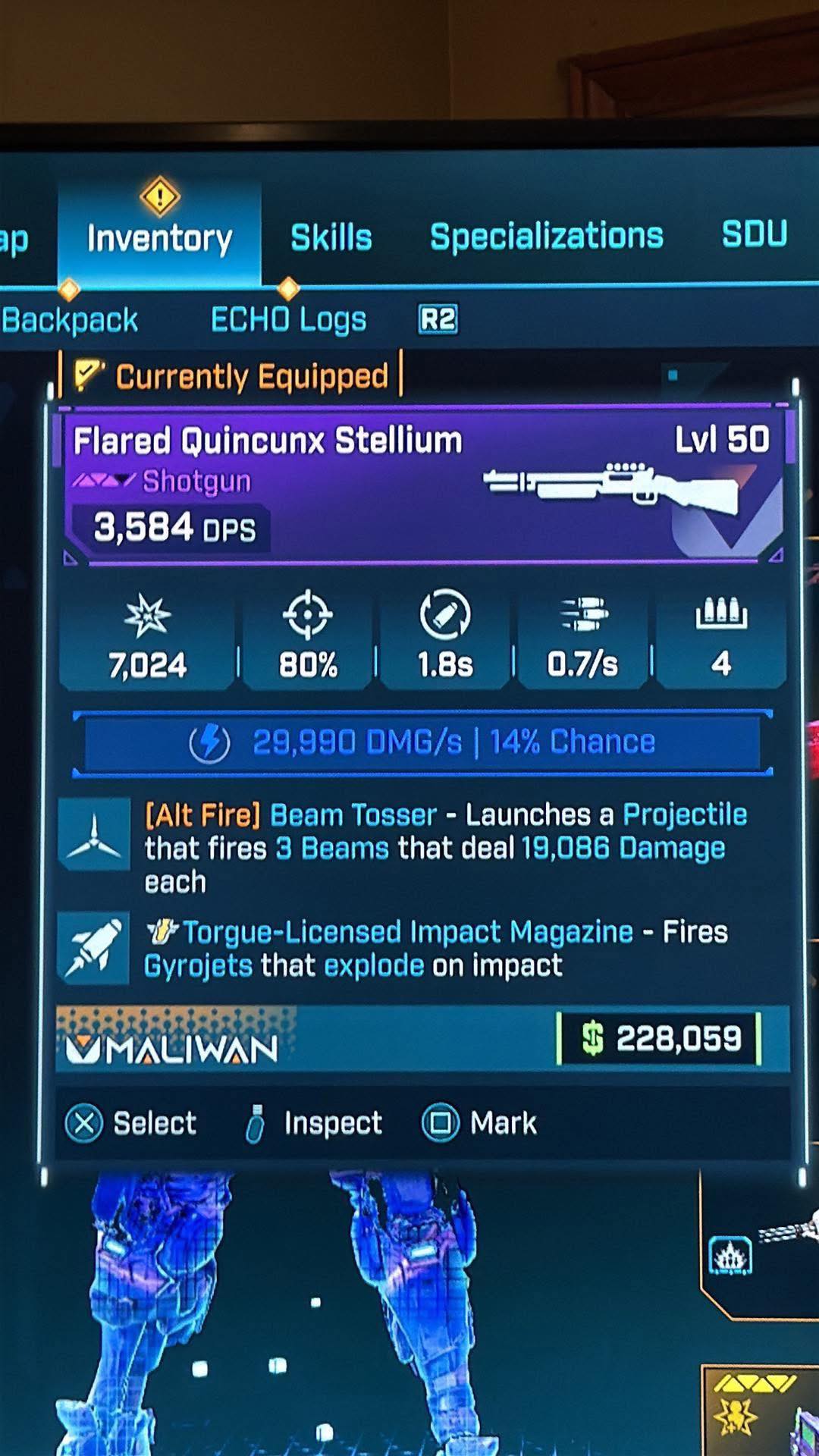 Borderlands 4 | Someone has a Stellium shotgun with Beam tosser around ...