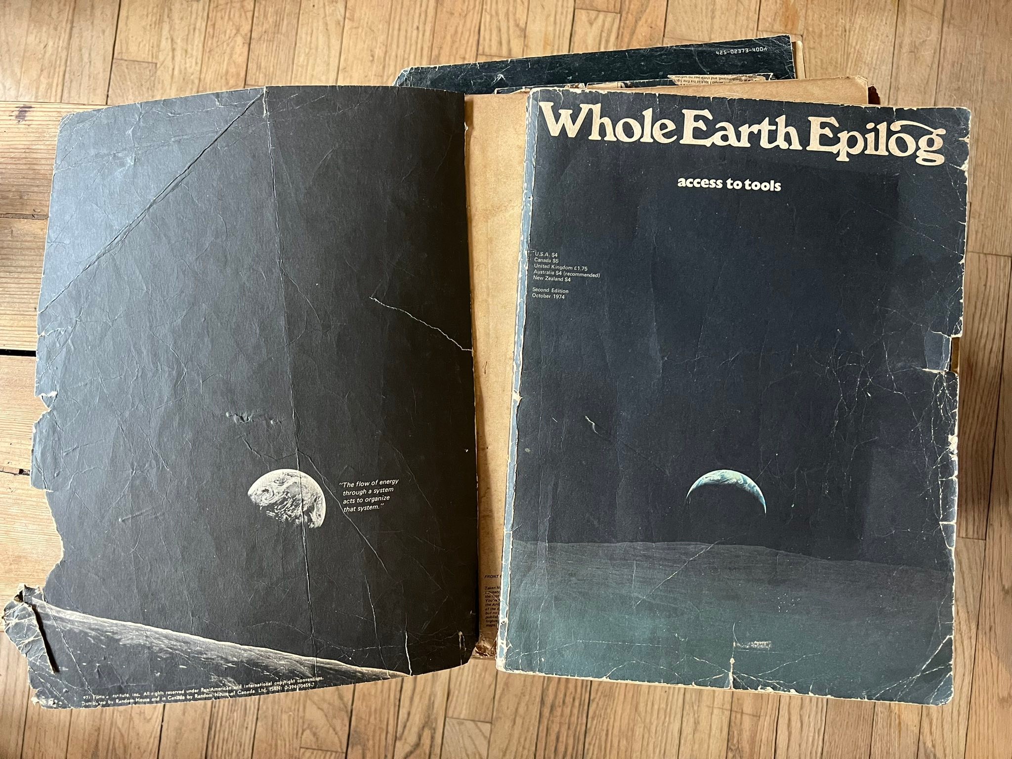 These Whole Earth Catalogs showing the Earthrise have been in the