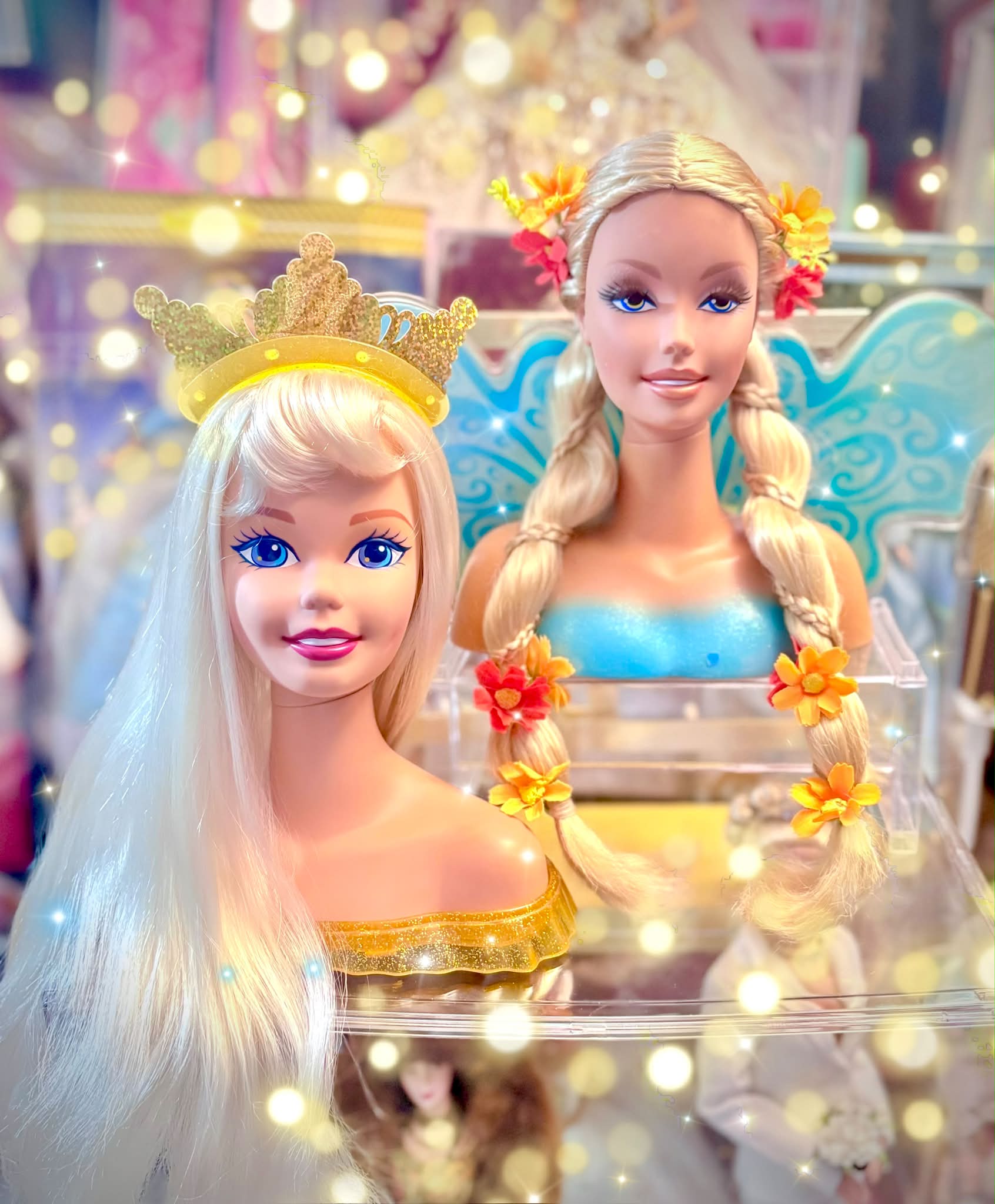Tête De Coiffage Barbie Fab Friends – Cheveux Longs, Accessoires 3 Pinces, 7 Pierres, 3 Bigoudis, Bandeaux Et Brosse, Dès 3 Ans