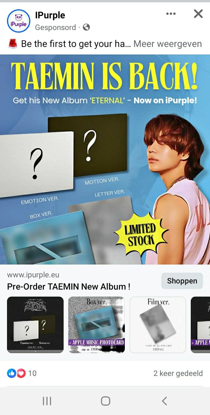 SHINee's Atmos mini album and Taemin photo card