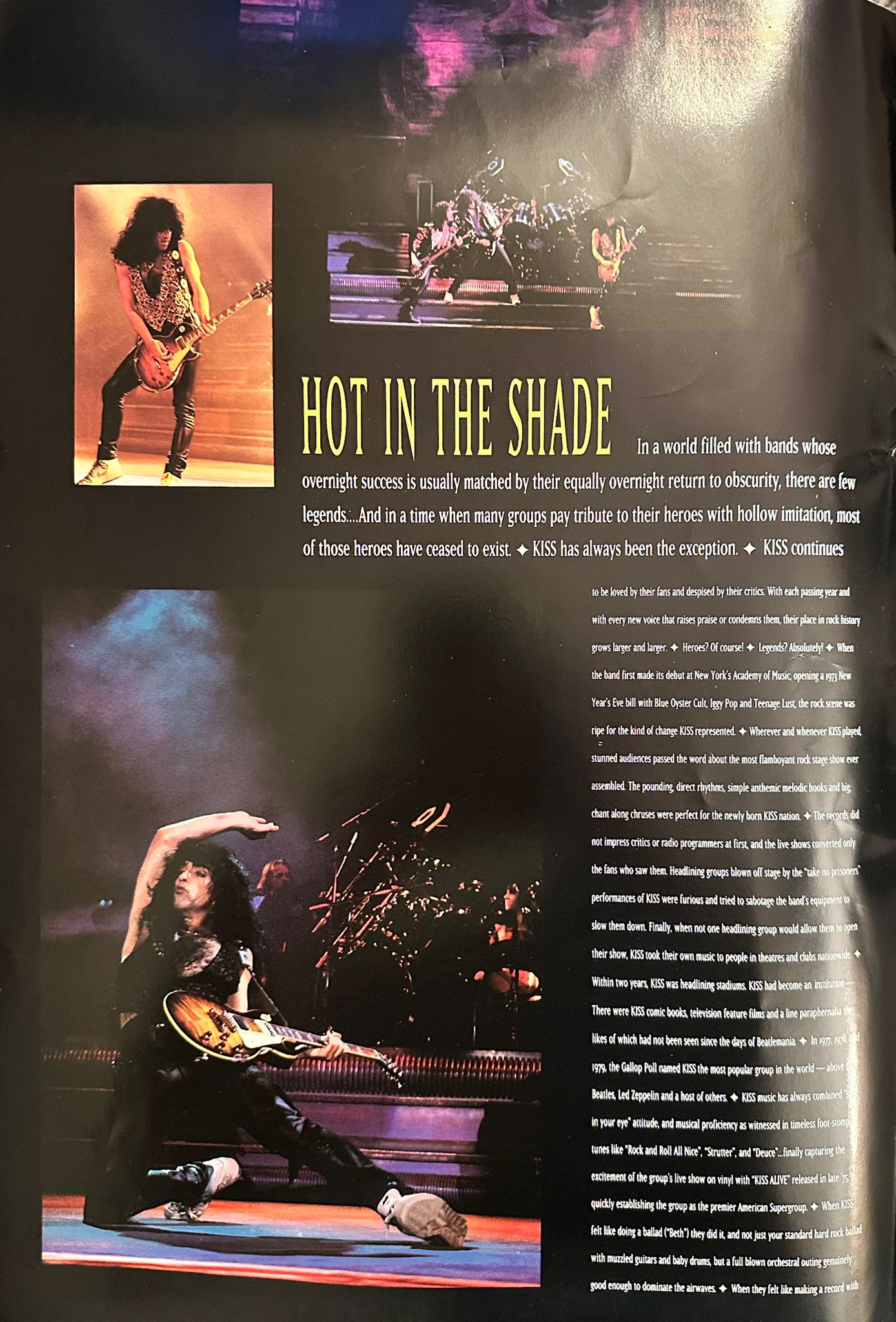 Kiss - Hot In The Shade World Tour 1990 -1991 programme.