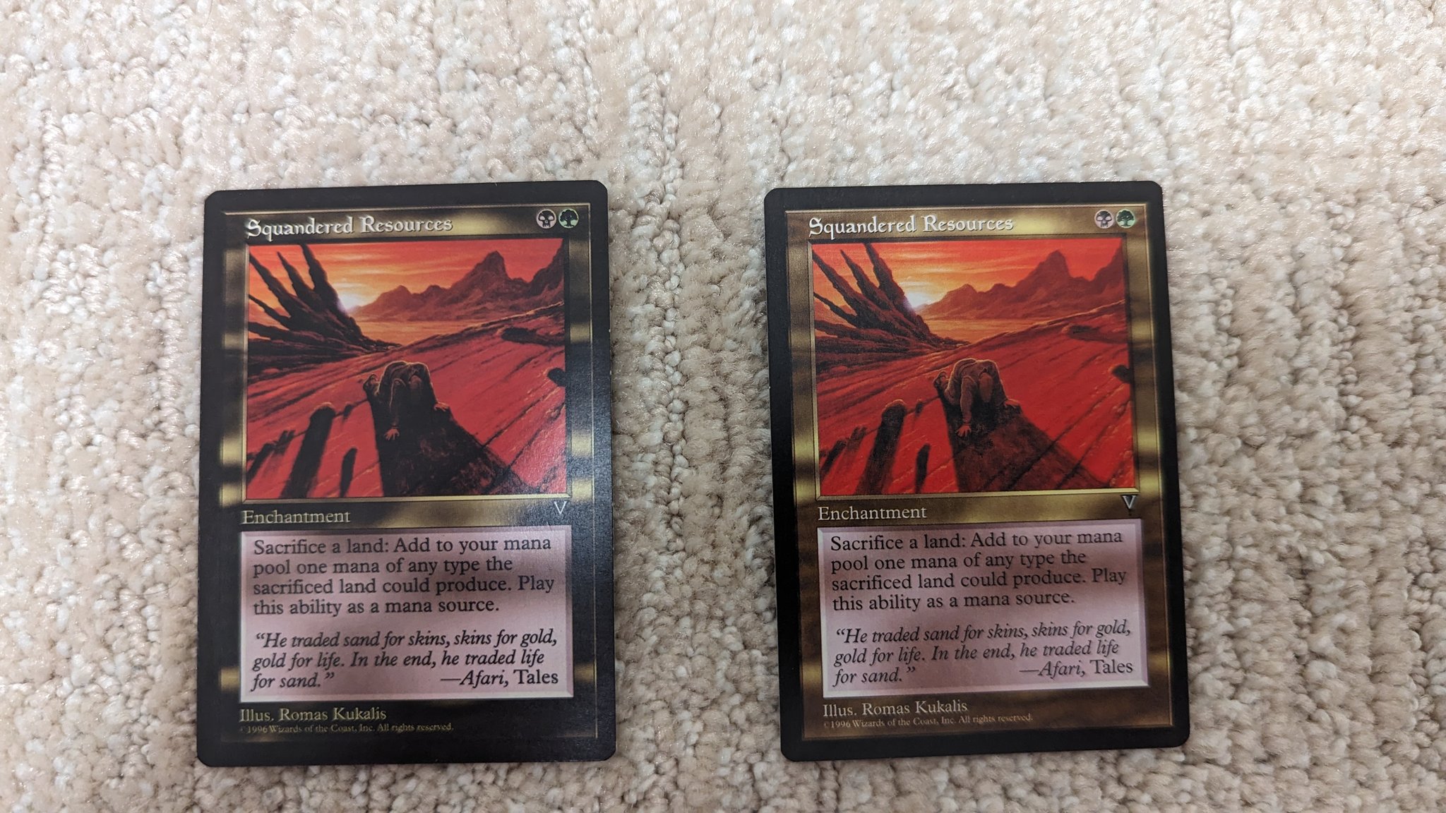 Squandered Resources Magic card value increases