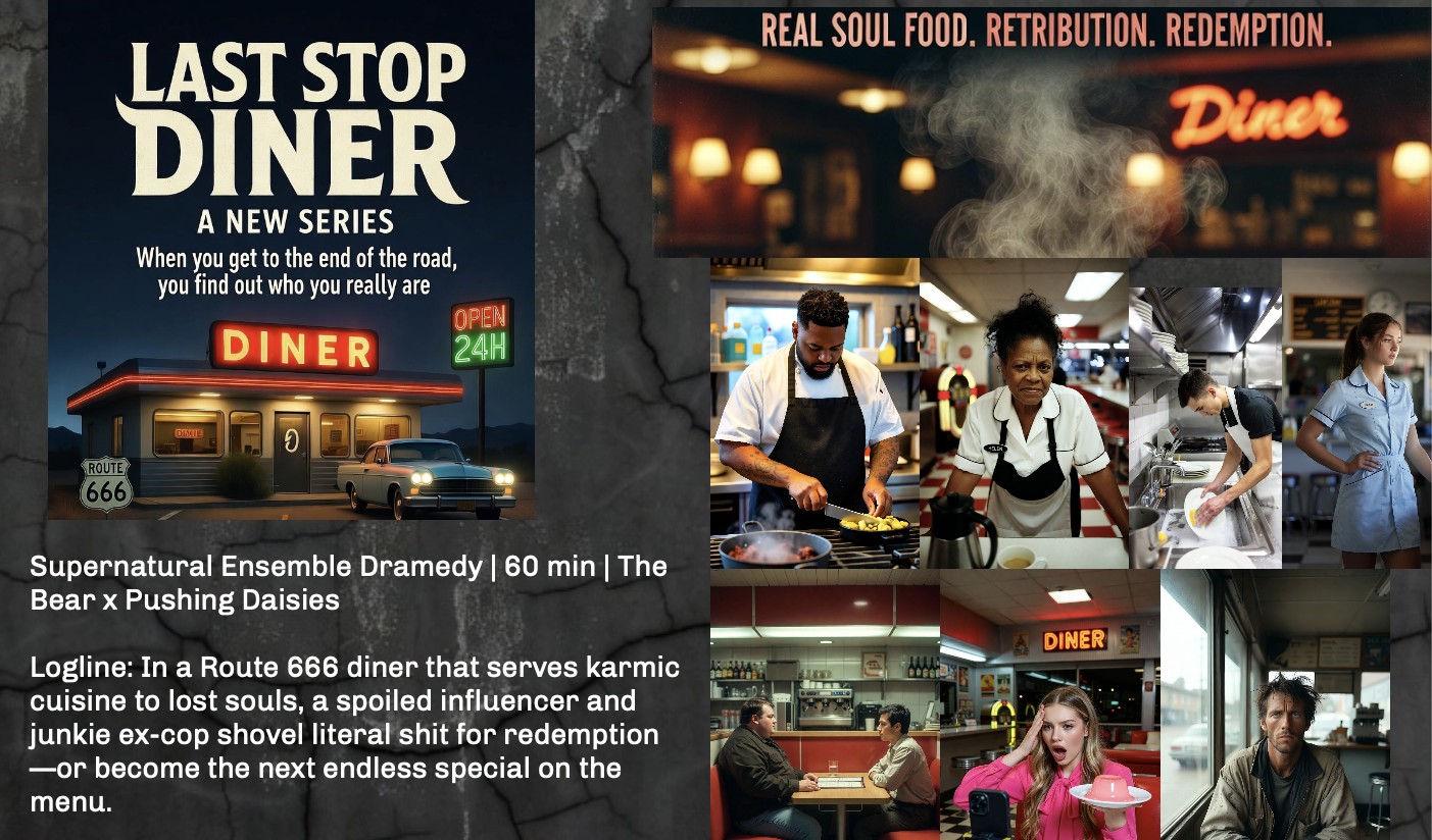David - Finished my one-sheet for my 1hr TV pilot - Last Stop Diner ...