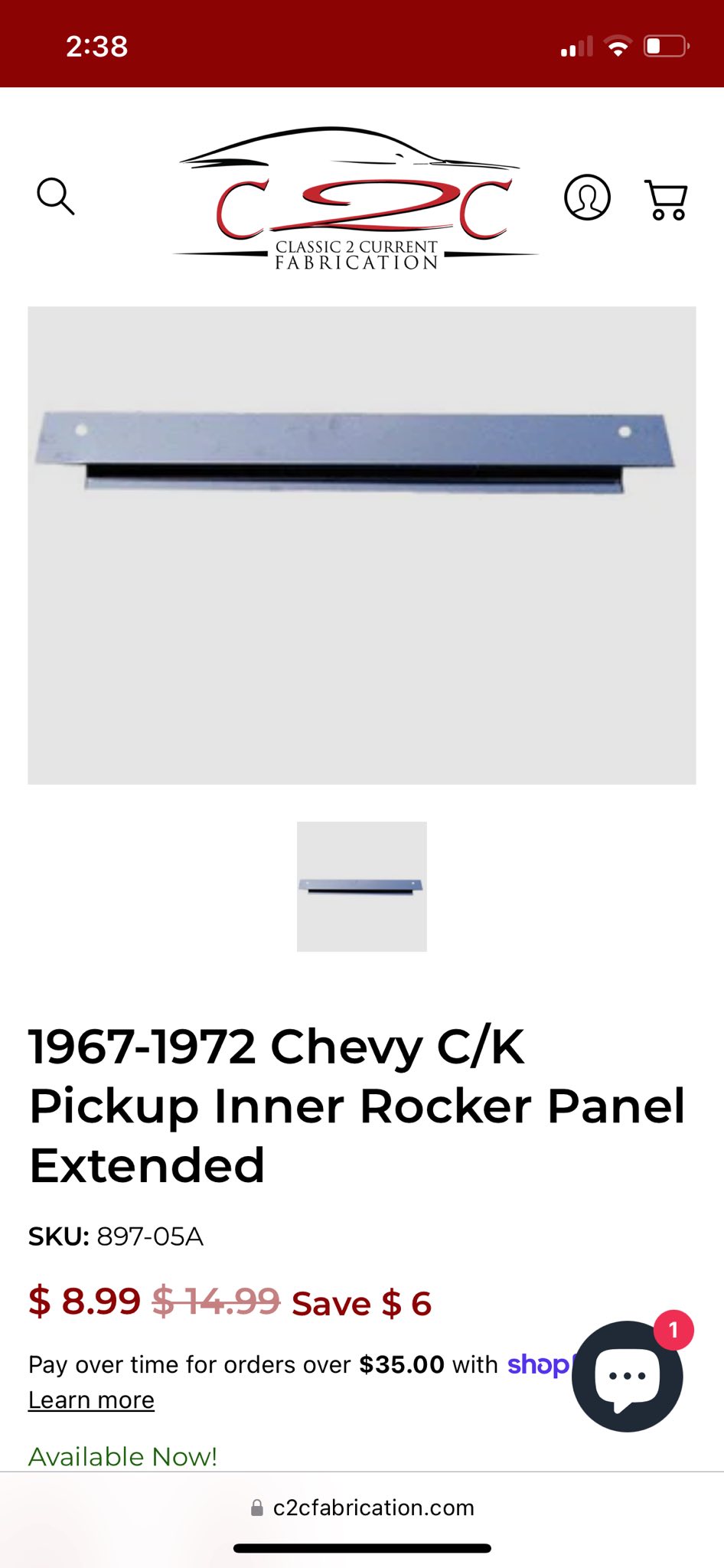 1973-1987 GMC Pickup Truck CK Inner & Outer Rocker Panel Cab Corner Floor Pan Brace Support Kit 507368k3