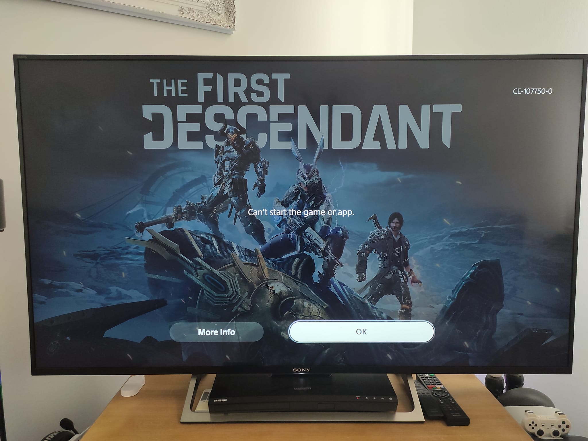 Any help with PS5 error code ce-107750-0?