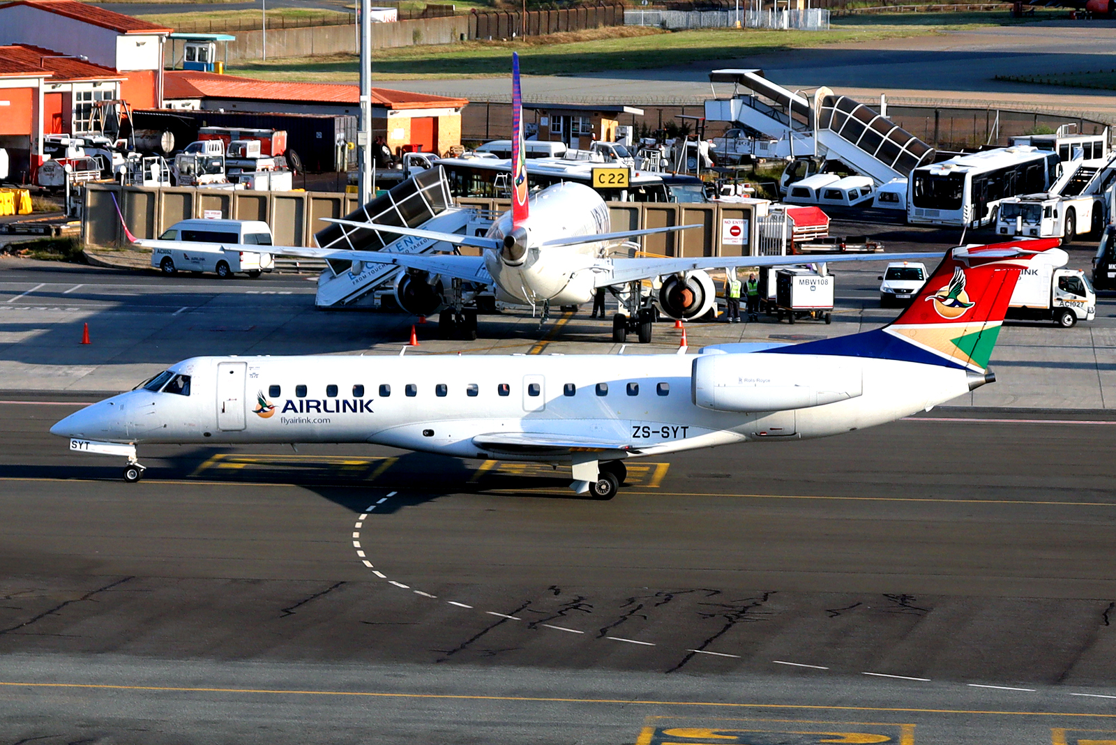 Embraer ERJ-135LR South African Airlink spotted at JNB