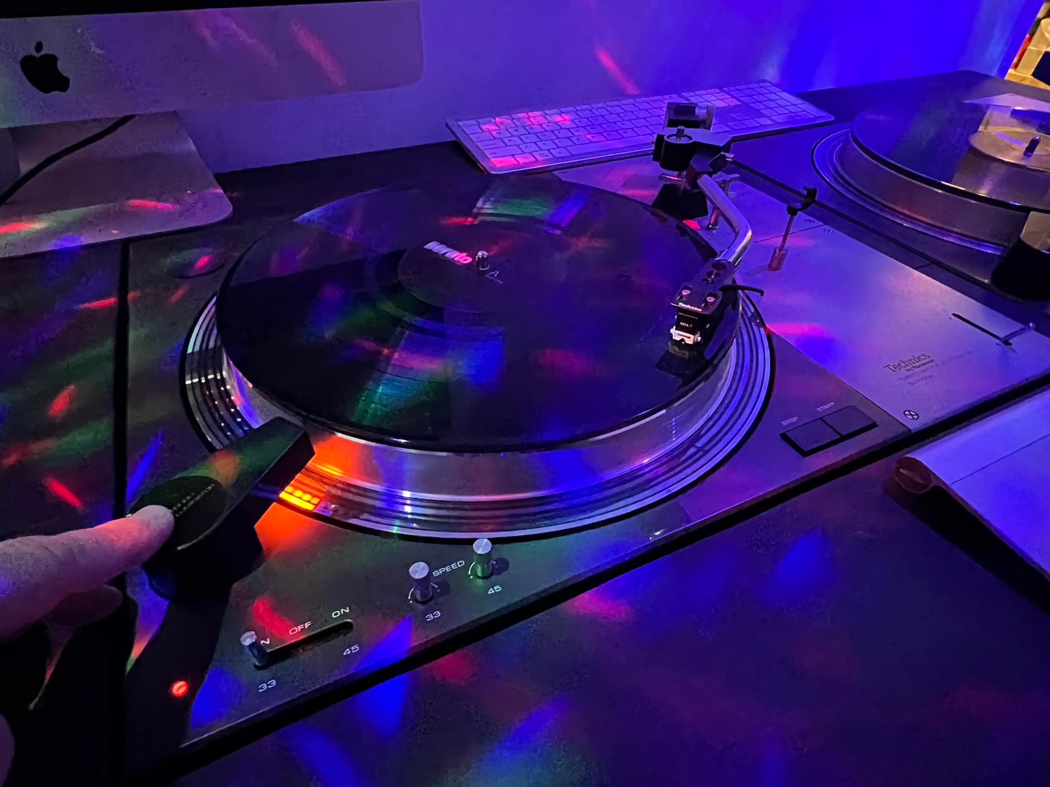 Technics SL-1100A DJ setup with Serato