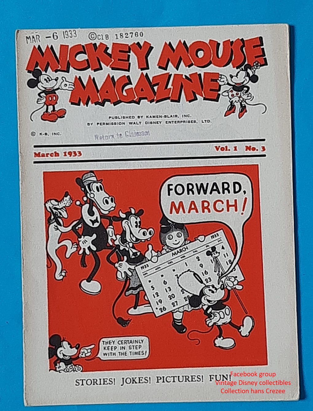 Today I share the front cover of the Kamen-Blair Mickey Mouse