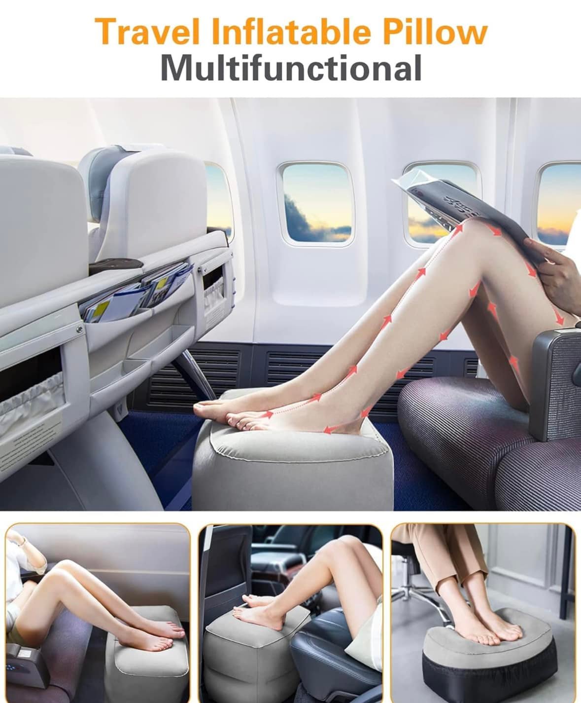 Travel Pillow Foot Rest Long Flight Accessories Ergonomic Airplane