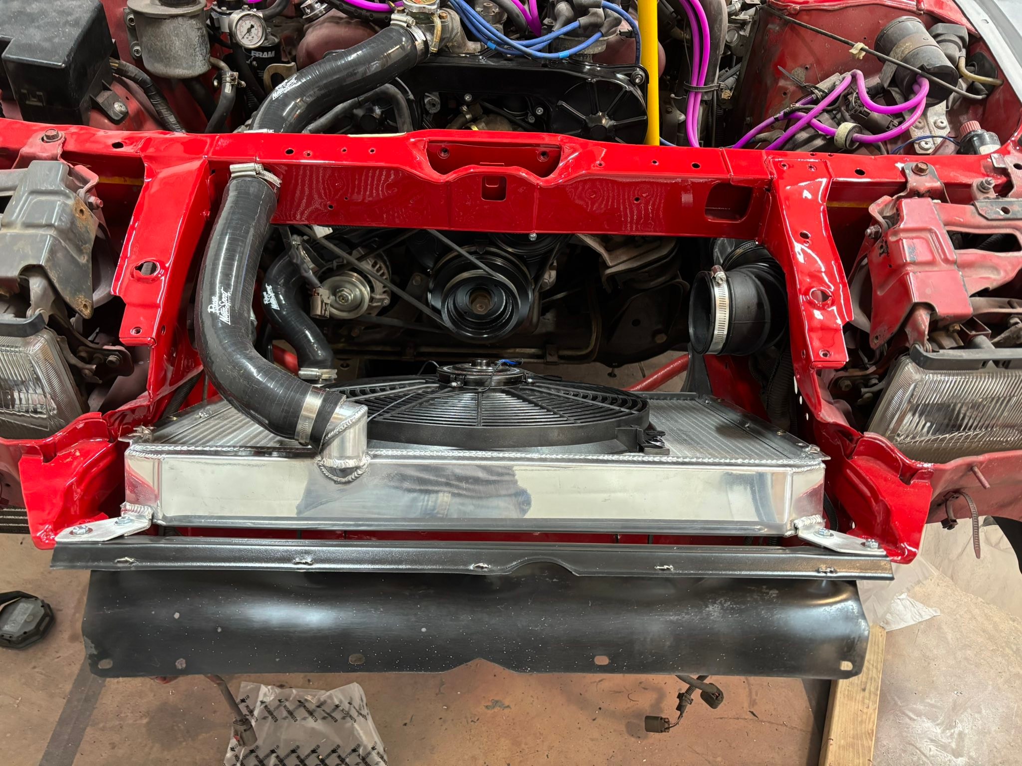300zx z31 aftermarket radiator installation and modifications