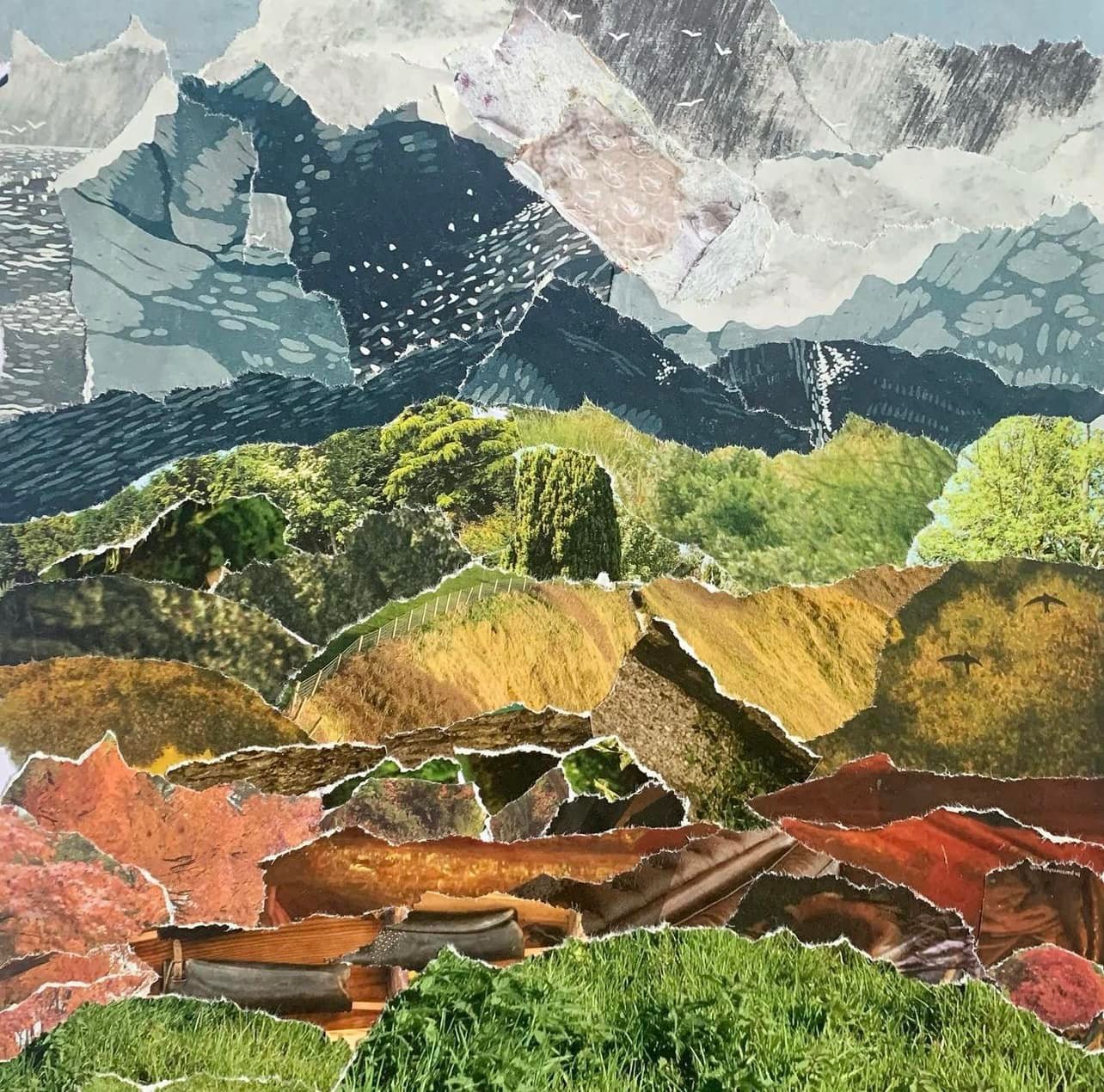 Landscape Collage Art Abstract Landscape Collages, Day Two