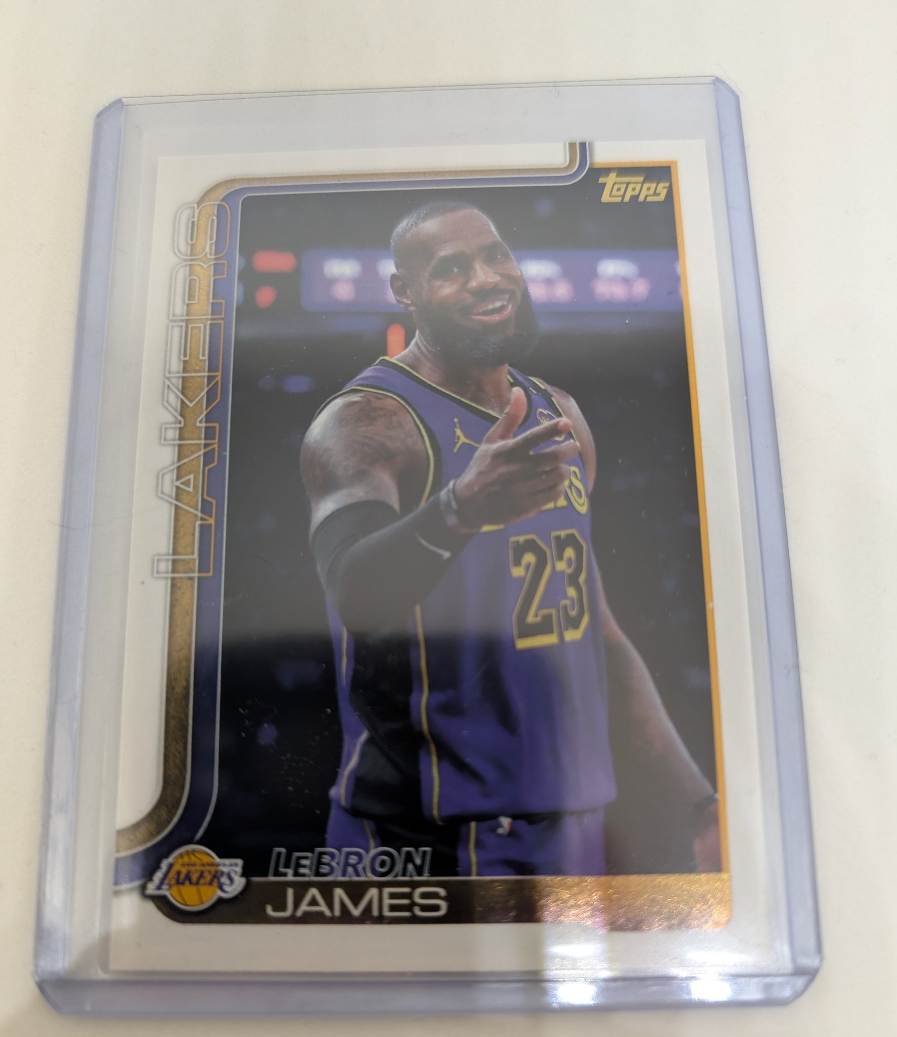 Topps basketball card featuring LeBron James