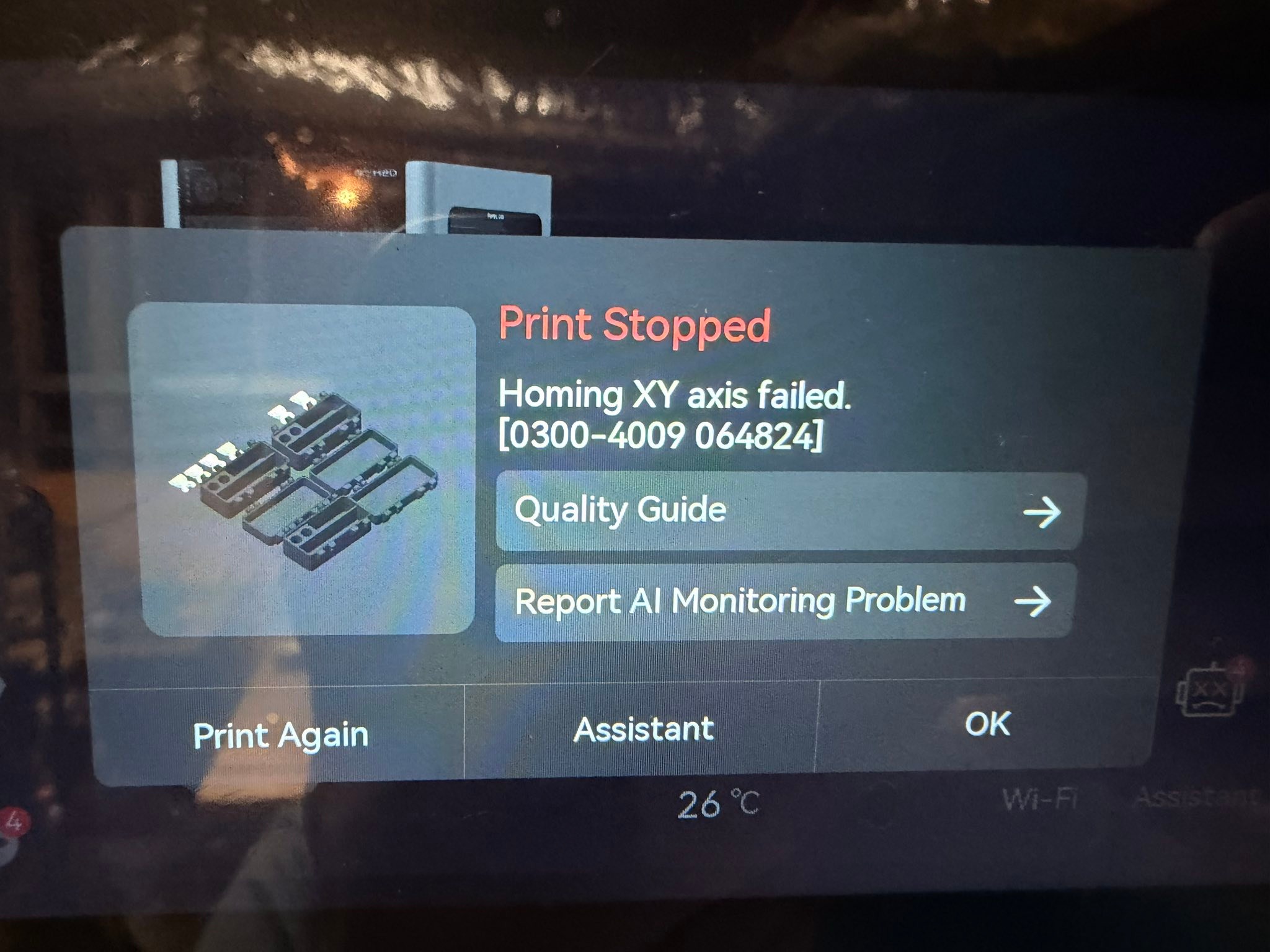 Why does my Bambu Lab H2D printer fail to home XY axis?