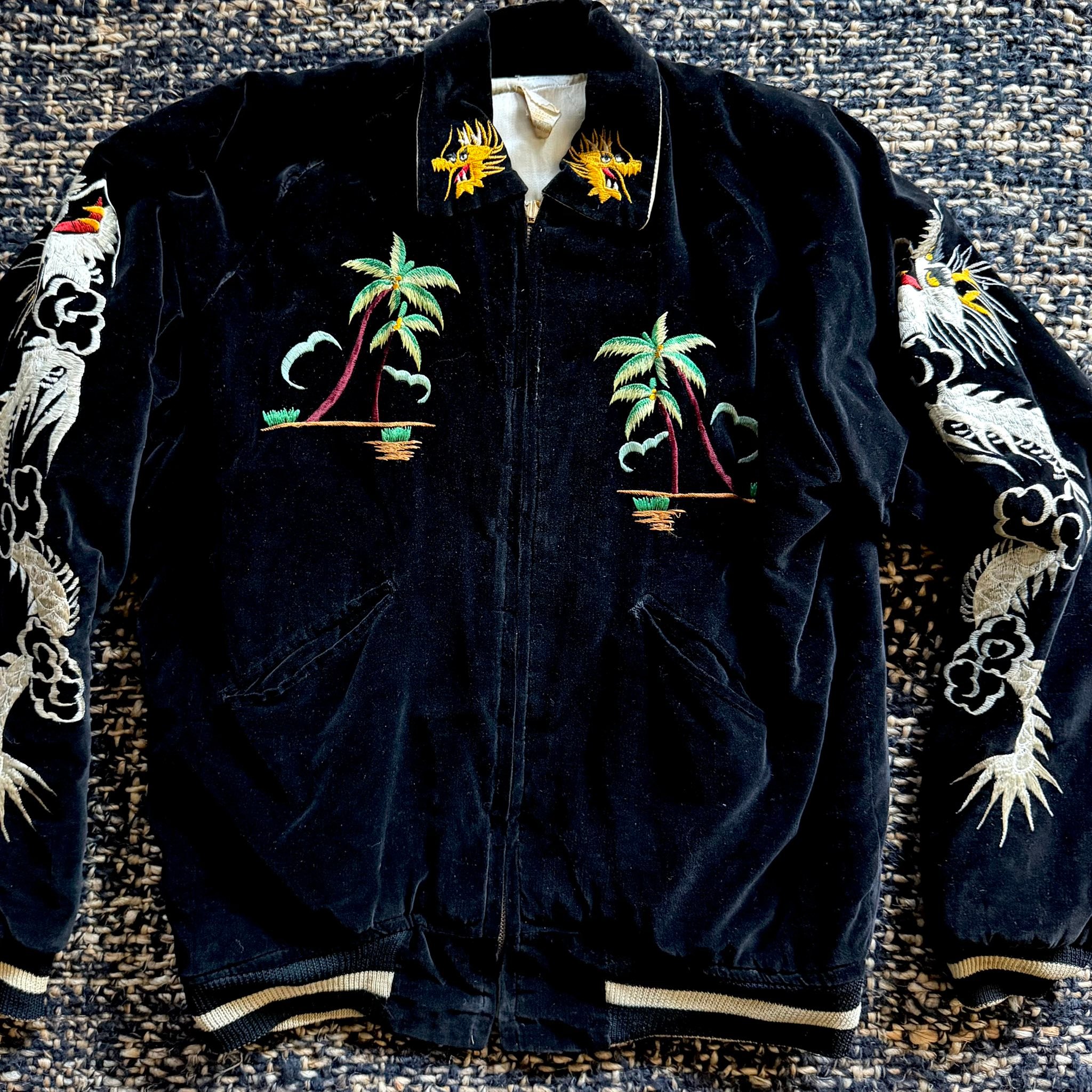 Vintage Japanese souvenir jacket with Hawaiian theme