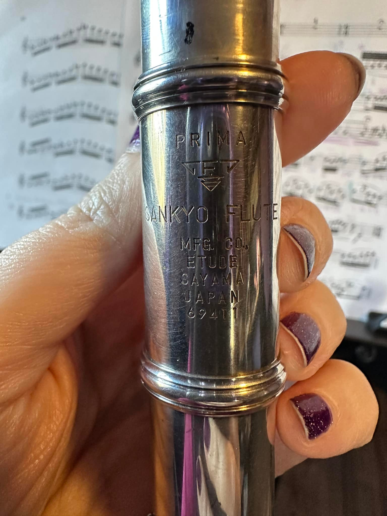 Sankyo etude flute with sterling silver headjoint for rheumatoid