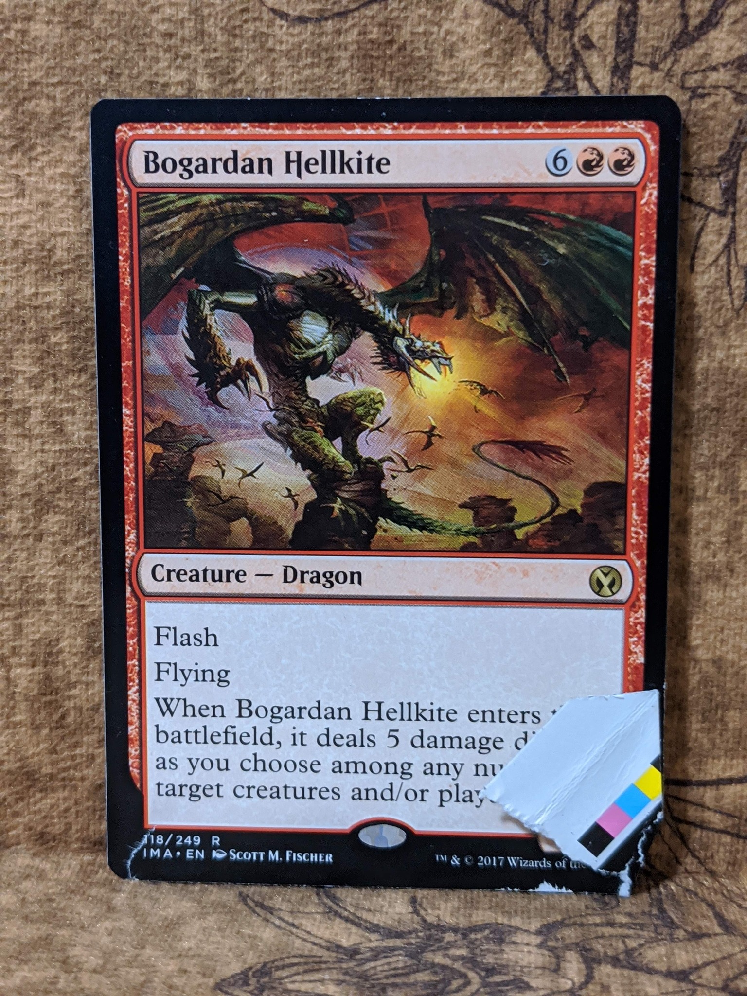 Auction for bogardan hellkite flag error card