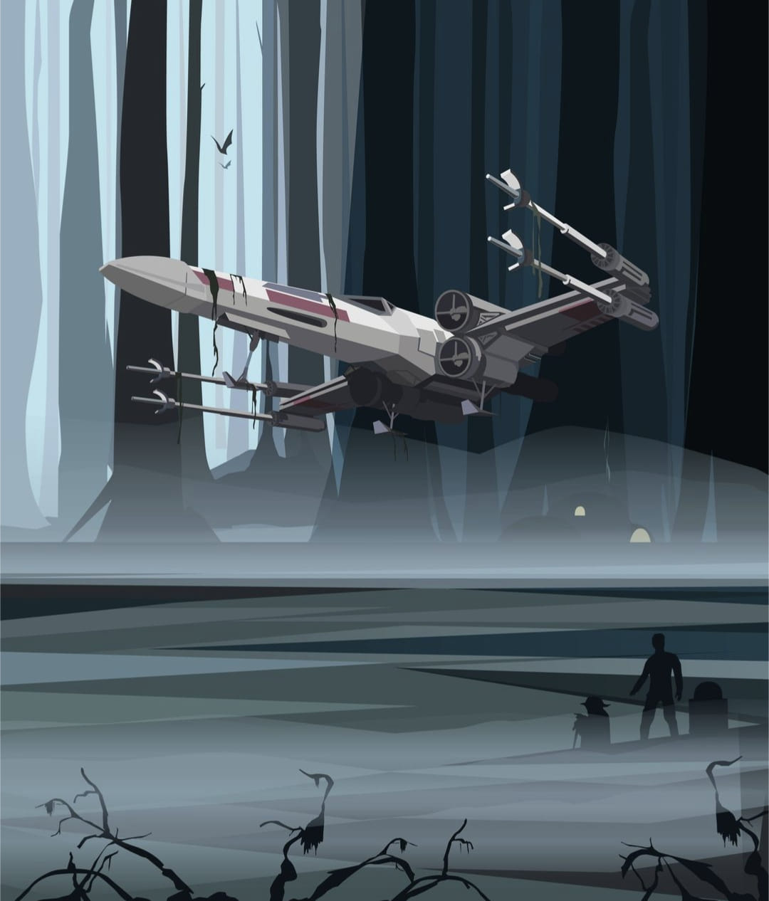 X-Wing. Painted by me in the style of John Berkey using Procreate