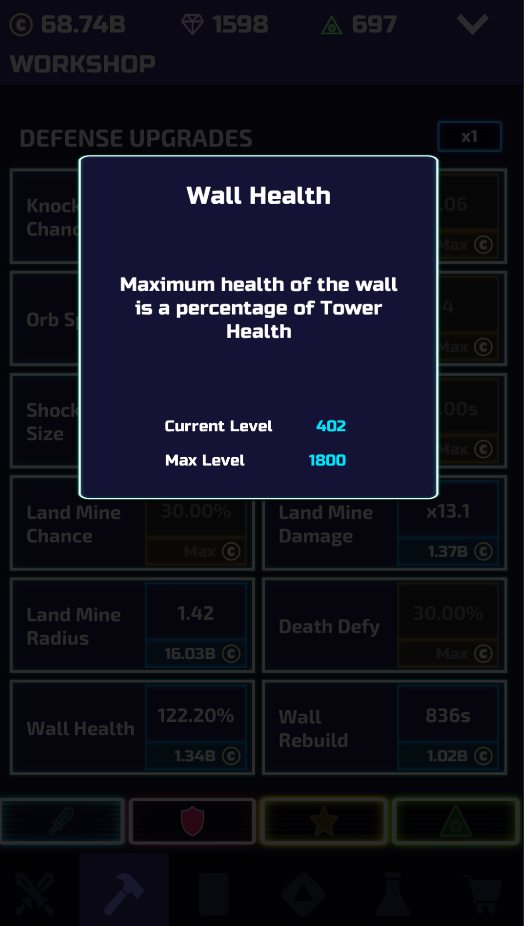 Regretting wall unlock in tower game