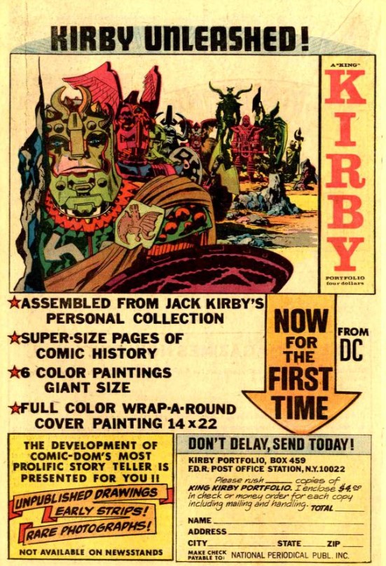What is the origin of Jack Kirby's 1972 Gods portfolio?