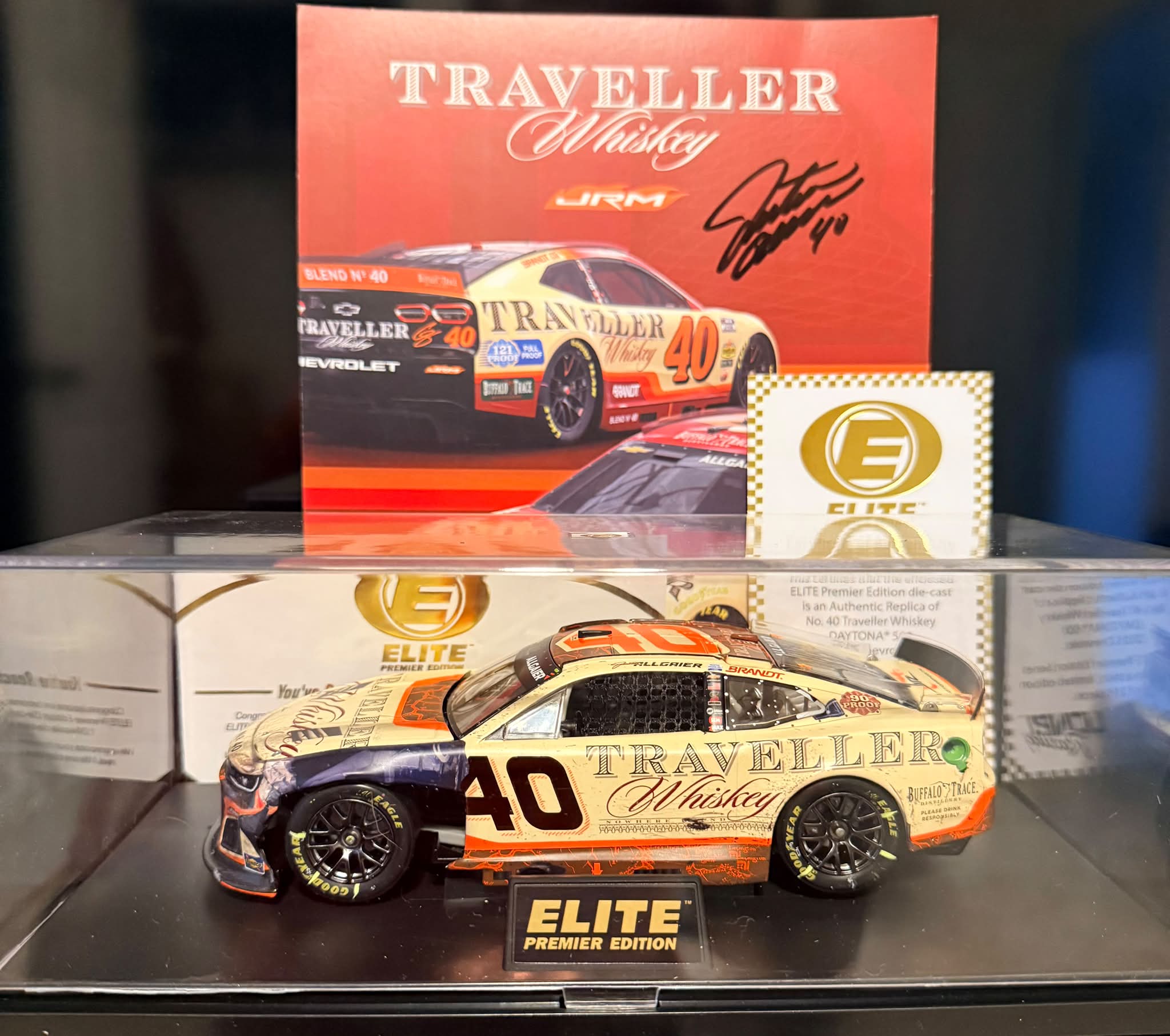 Justin Allgaier's No. 40 Traveller Whiskey Chevrolet die-cast