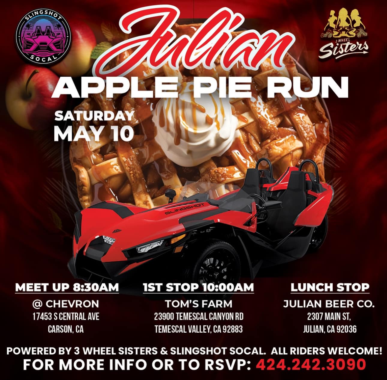3 Wheel Sisters and Slingshot SoCal Julian Apple Pie Run