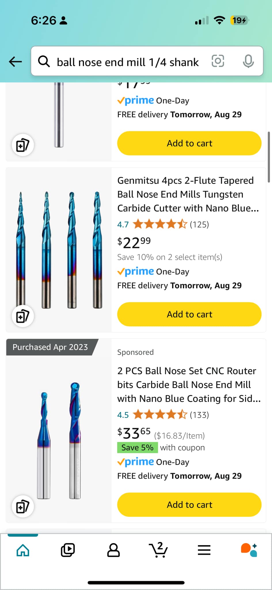 HQMaster 1/8" Spiral Down Cut Router Bit - 1/4 Inch Shank, Solid Carbide Nano Blue Coated For CNC Wood Carving