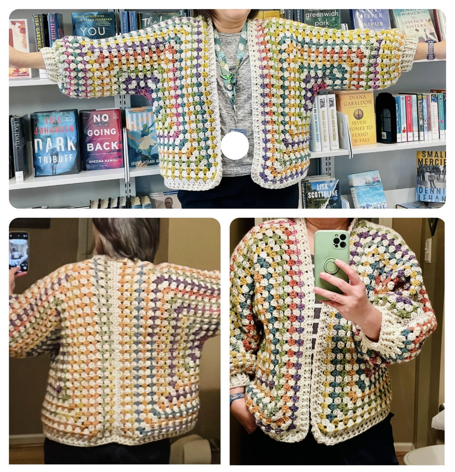 Finished my first crochet hexagon cardigan