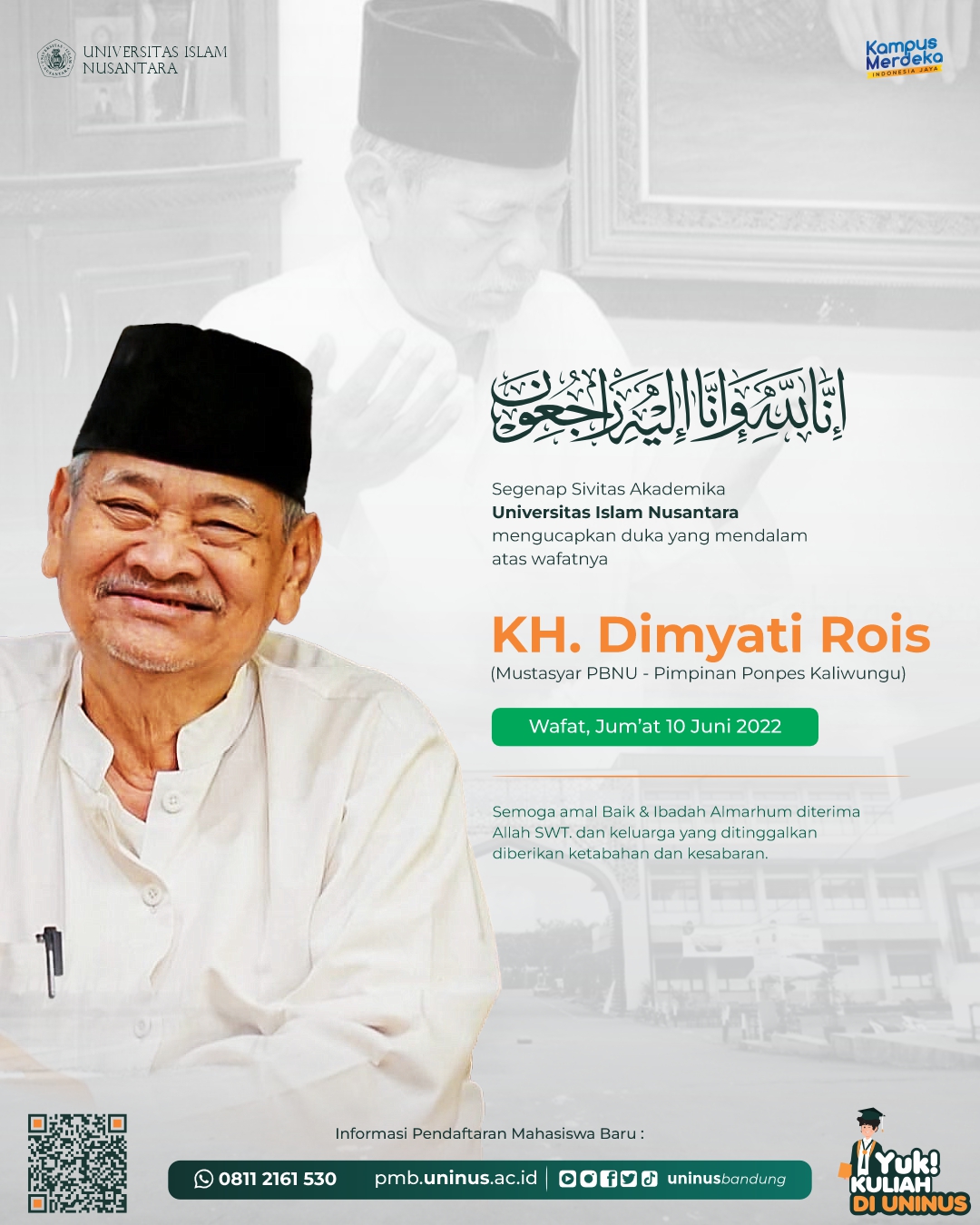 Universitas - اِنّا لِلّهِ وَاِنّا اِلَيْهِ رَاجِعُوْن Kami segenap ...