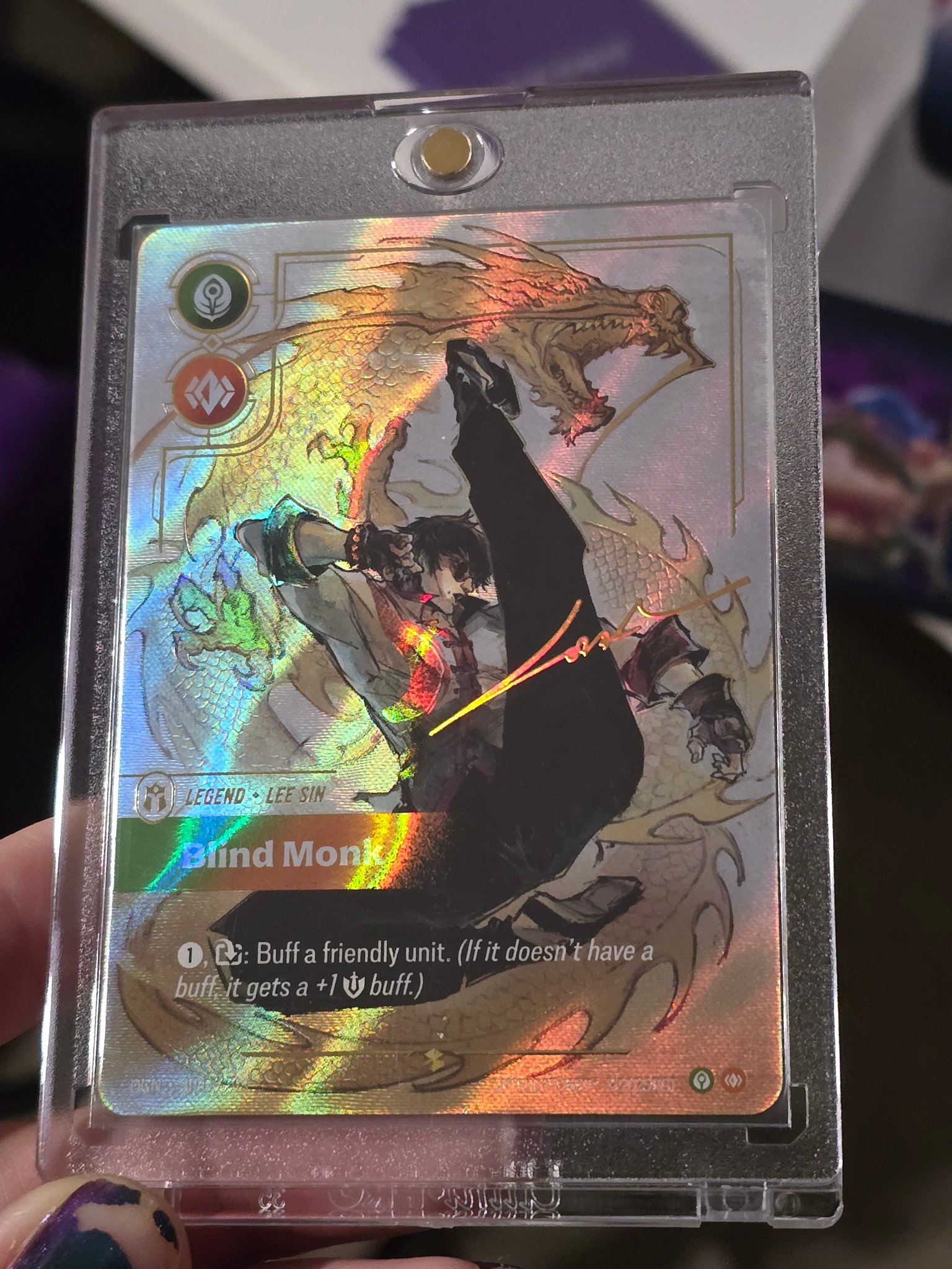 Pulled a holographic Blind Monk card from League of Legends TCG