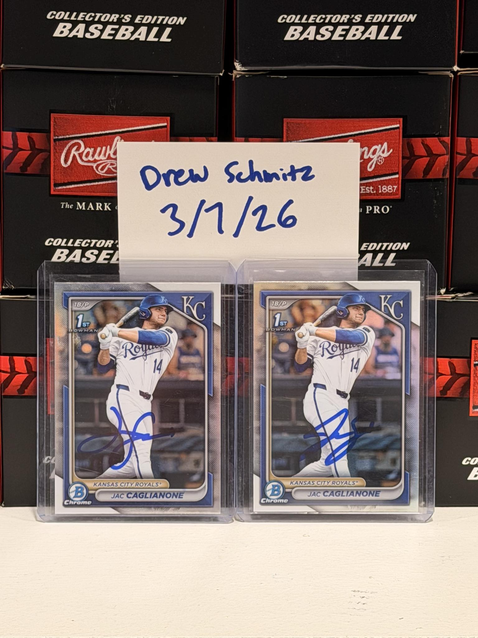 Jac Caglianone signed 1st Bowman Chrome Refractors
