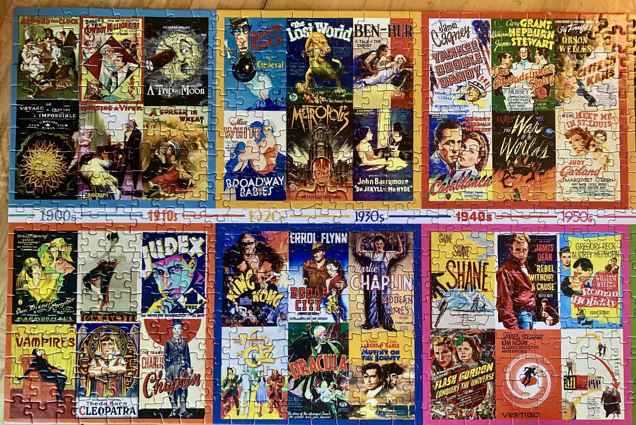 Clementoni Puzzle Classic Movies – 1000 Pièces – 70 X 50 Cm – Fabriqué En Italie – Matériaux Recyclés