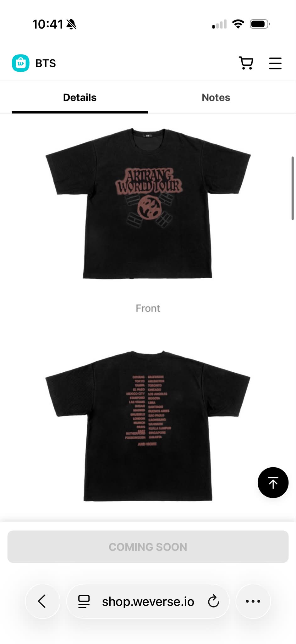 BTS V S/S T-SHIRT (WT_M) Tシャツ Is this BTS shirt the same material and fit as the white NA world