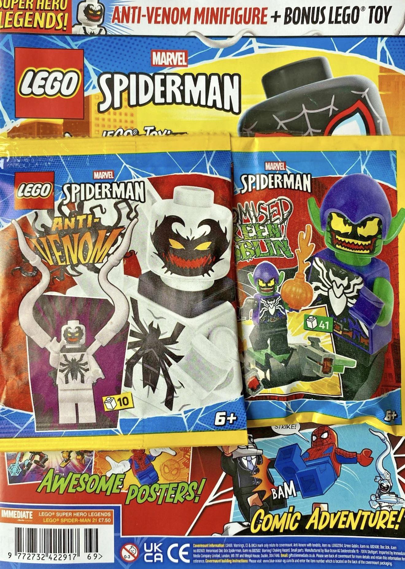 Venomised Green Goblin bonus figure in LEGO Marvel magazine near